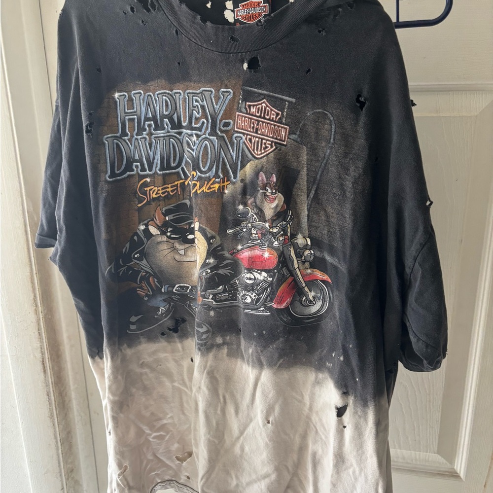 Harley-Davidson Black and Gray Long Sleeve Tees with Motorcycle Graphics
